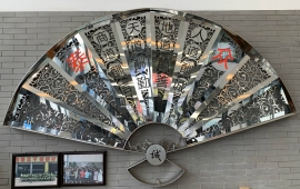 不锈钢大型折扇工艺品